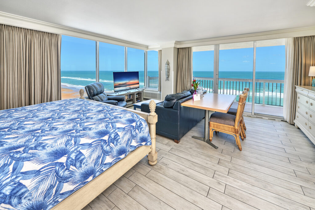 Daytona Beach Resort - Studio Oceanfront Corner Condo Rental 1013